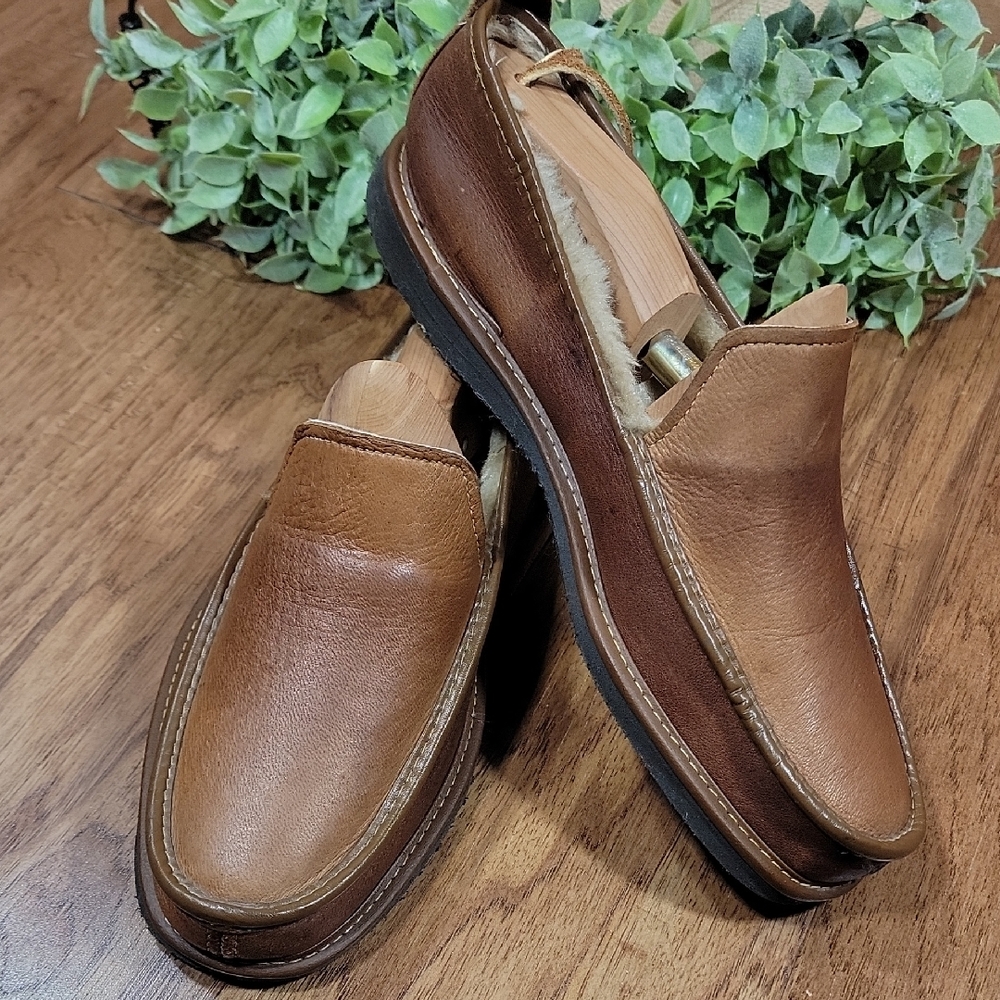 L.B. Evans Men’s Brown Leather Slip-On Loafers